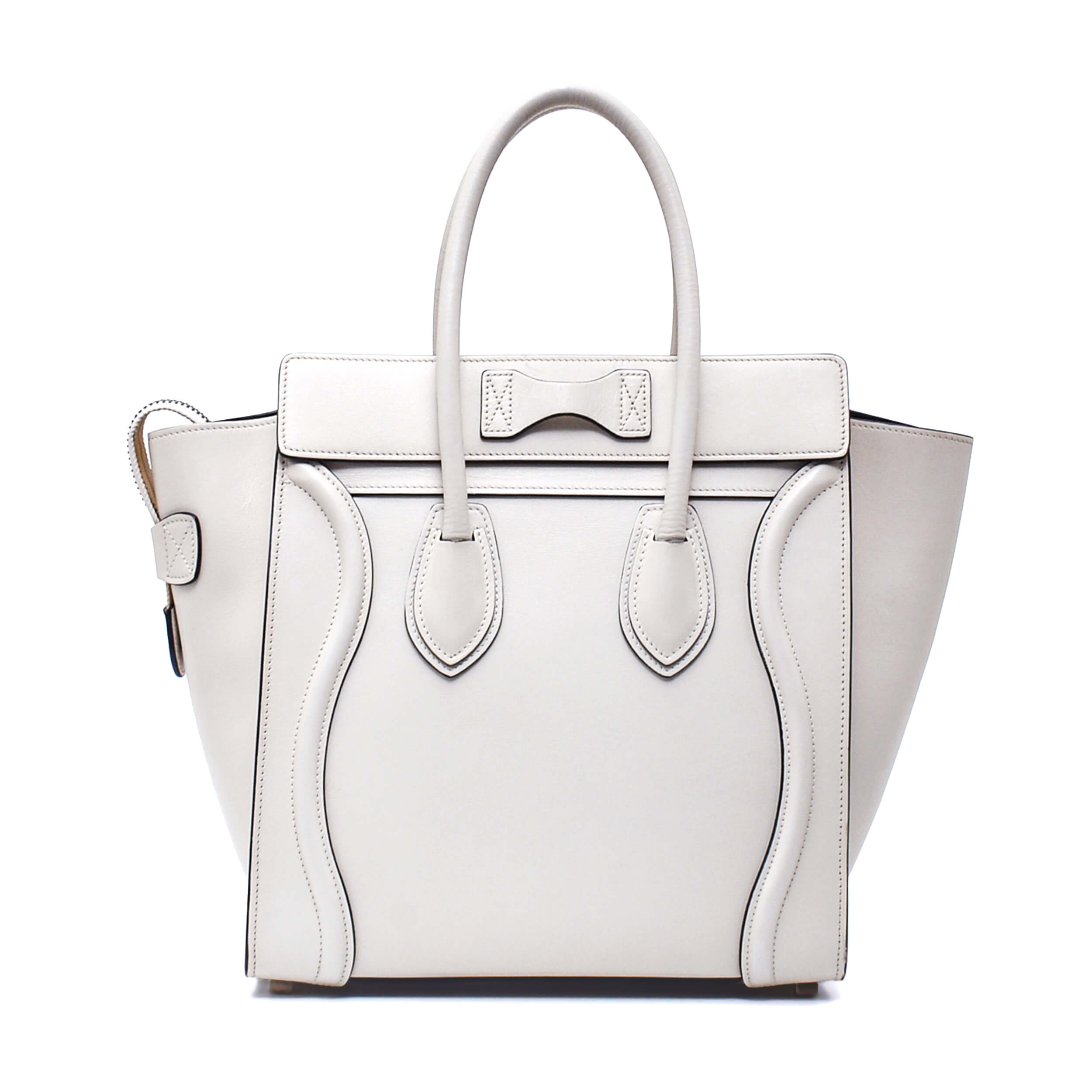 Celine - Ivory Grained Leather Small Luggage Bag